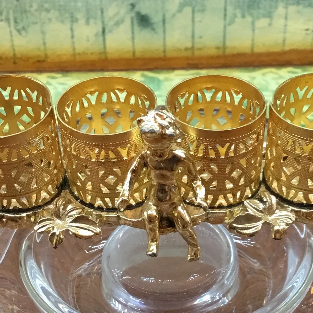 Vintage Gold Tone over Silver Lipstick Holder ~ Filigree Fancy ~ SF Sam Fink.